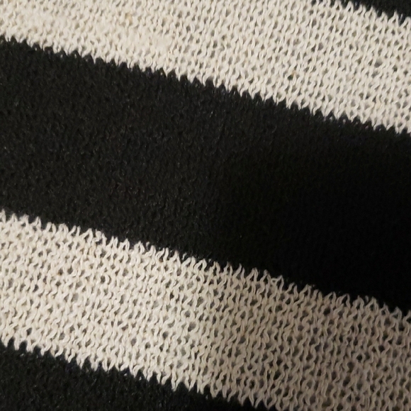 Striped Black and Cream Turtleneck Sweater - Picture 5 of 7